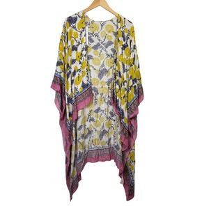 Soft Surroundings NWT $79 Lemons Open Front Topper‎ Shawl One Size Limoncello